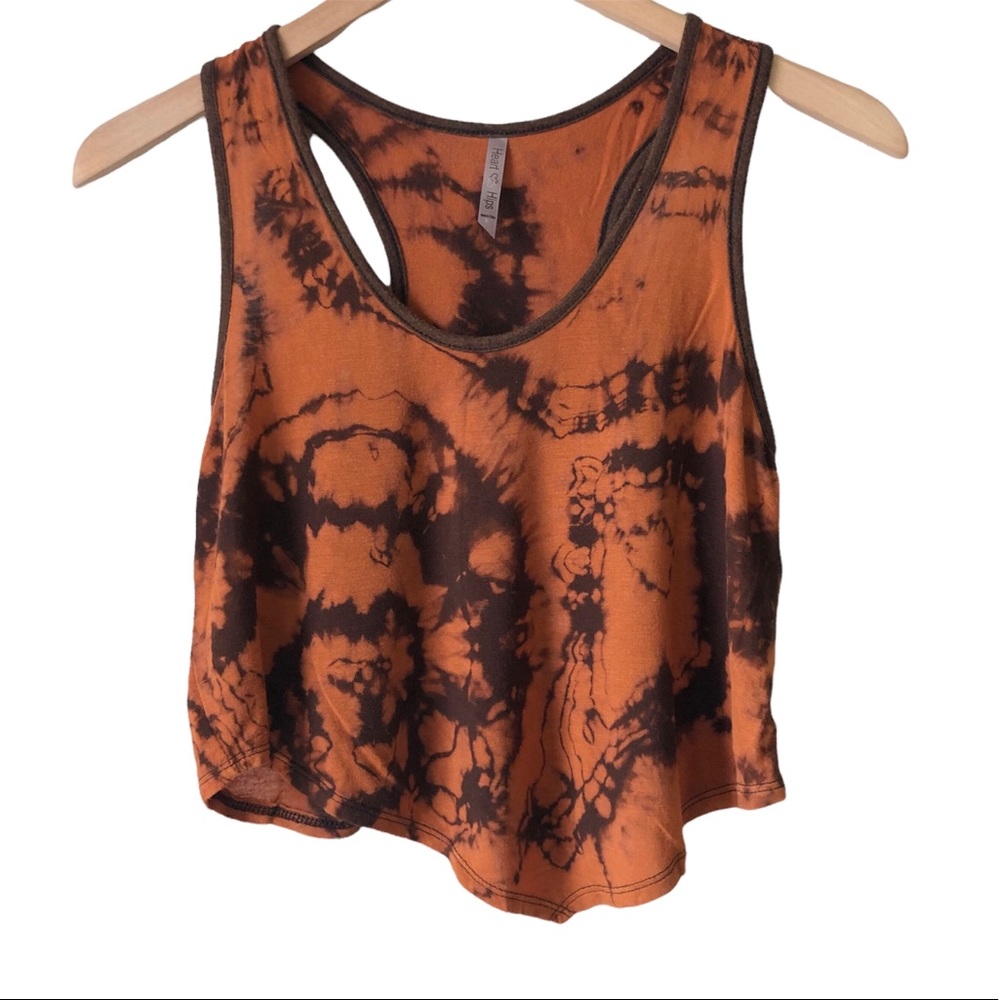 Upcycled bleach dye crop top tank top S
